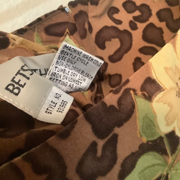 Betsy's Things Vintage Leopard Floral Print 2 Piece Set Peplum Top Skirt 931985 - Picture 5 of 11